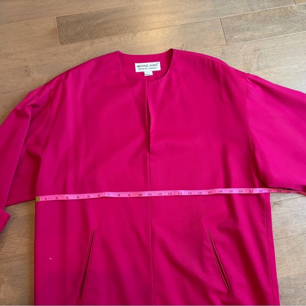 Michael Kors Bergdorf Goodman Fuchsia Cape Wool Dress size PL - Picture 6 of 7